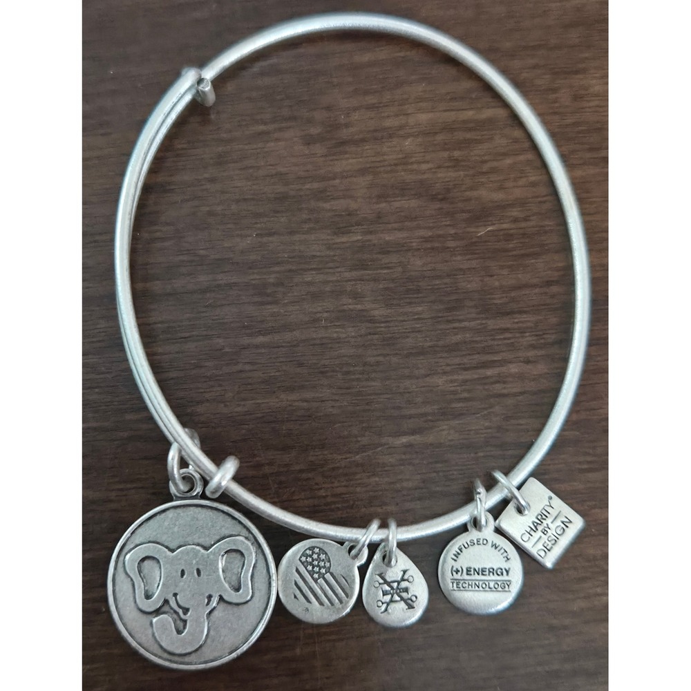 Alex and Ani Elephant‎ Charity by Design Expandable Silver Tone Bangle  2016